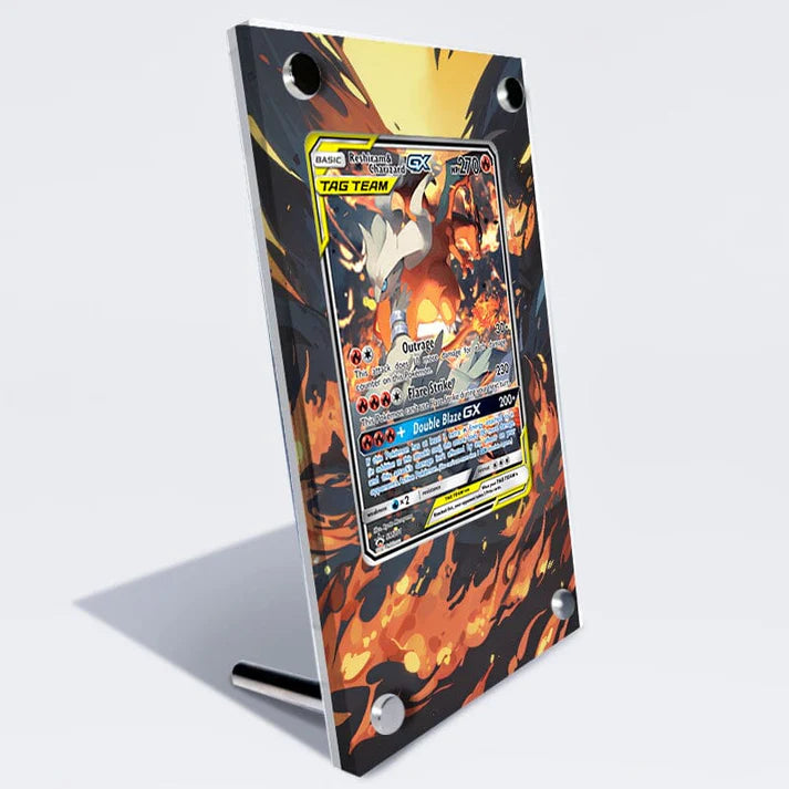 Reshiram & Charizard GX SM201 Protective Acrylic Display Case