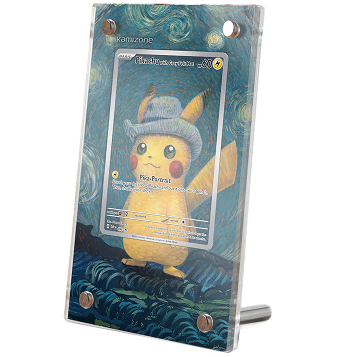 Pikachu with Grey Felt Hat Protective Acrylic Display Case
